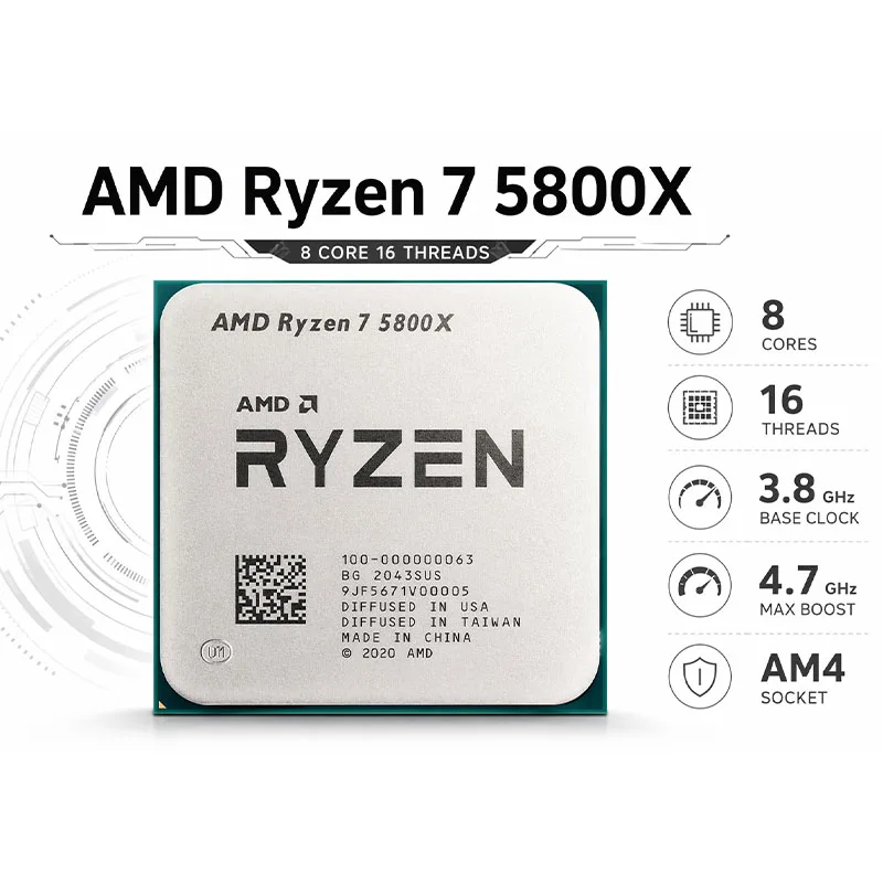 AMD Ryzen 7 5800X Unlocked Ove - đánh giá và giá Cpu Fan